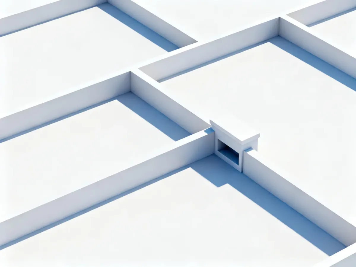 Rzut domu podzielony na figury geometryczne do obliczenia powierzchni zabudowy